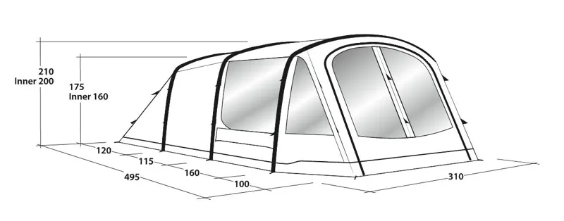 Outwell Rosedale 5PA Inflatable Tent - 2022 Model-2